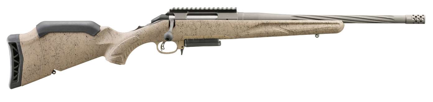 RUGER AMERICAN G2 RANCH 6.5 CM 16.1″ SPIRAL FLTD T.B. FDE SPLTR 3RD