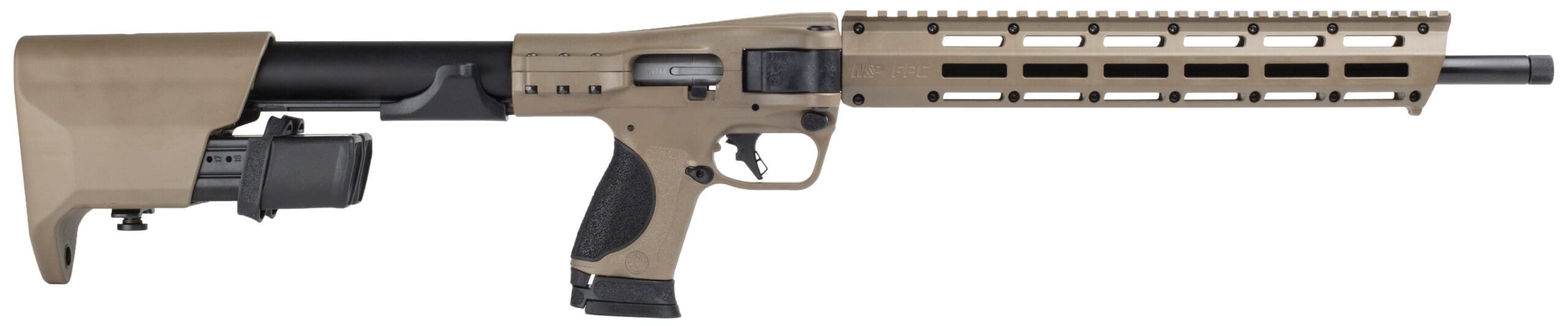 SMITH & WESSON M&P FPC FDE 16.25″ THRD MLOK O.R. 1-17RD & 2-23RD MAGS CARRY BAG INCLUDED