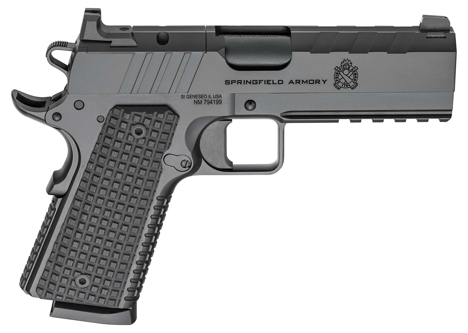 SPRINGFIELD ARMORY EMISSARY BLK OUT 1911 45ACP 4.25″ 2-8RD AOS OPTC READY