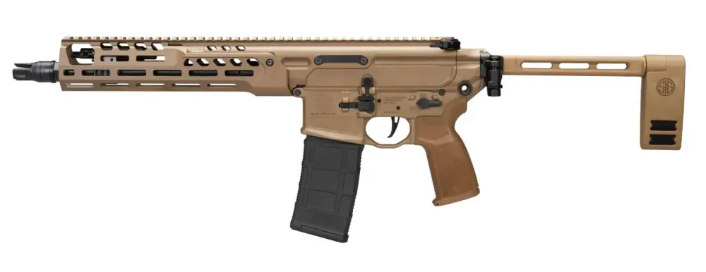 SIG SAUER MCX 5.56 PISTOL 11.5″ PISTOL FDE CERAKOTE, FOLDING PCB, 1-30RD MAG