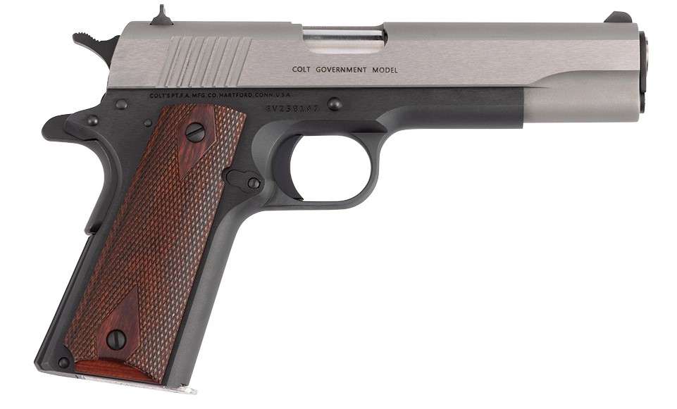 COLT 1911 GOVT TWO TONE 45ACP 5″ 8+1 BLUED/STAINLESS