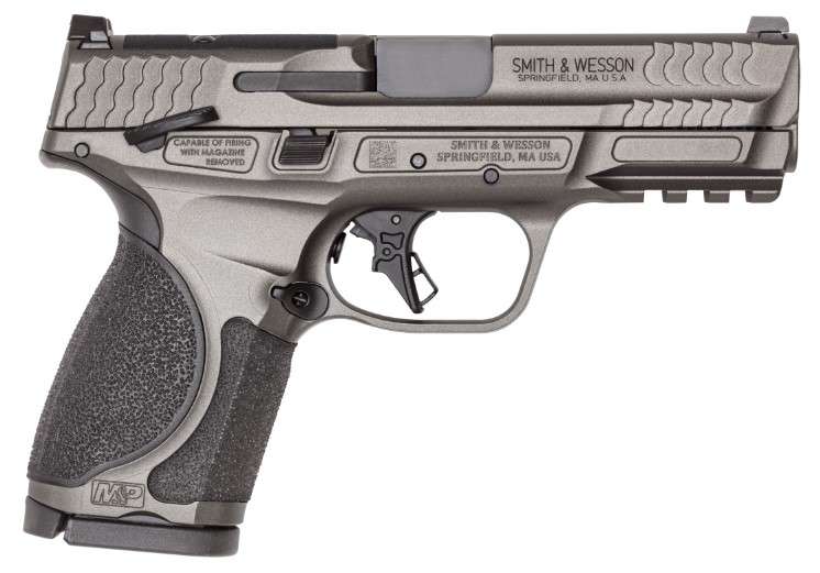 SMITH & WESSON M&P 9 M2.0 METAL COMPACT 9MM PISTOL 4″ O.R. GRAY MS 2-15RD MAGAZINES