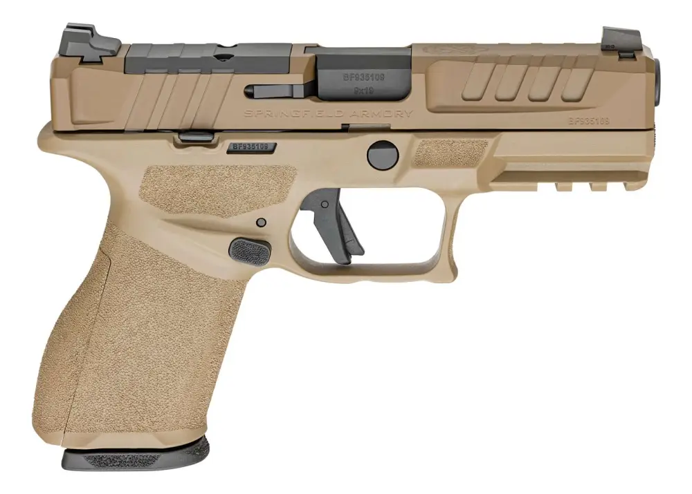 SPRINGFIELD ARMORY ECHELON 4.0C 9MM PISTOL 4″ FDE 2-15RD, U NOTCH