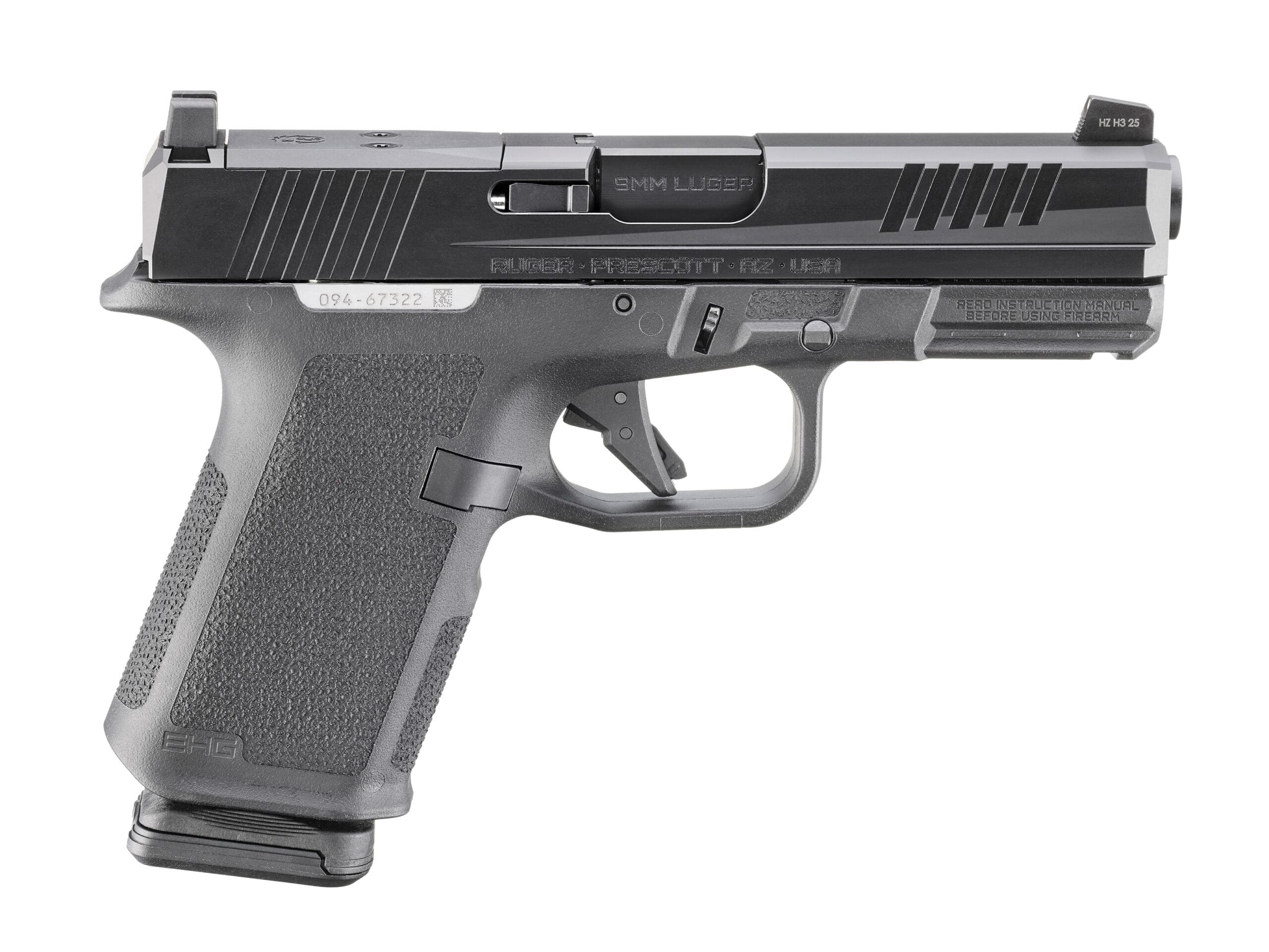 RUGER RXM 9MM PISTOL 4″ BBL BLACK MAGPUL EHG, O.R. 2-15RD MAGS