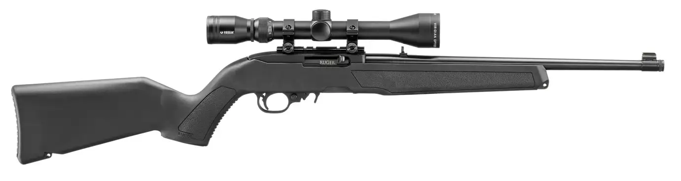 RUGER 10/22 SCOPED VIRIDIAN EON 3-9X40 22LR RIFLE 16.4″T.B. BLACK POLYMER, MLOK SLOTS 1-10RD MAG