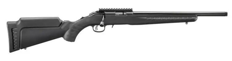 RUGER AMERICAN RIMFIRE 22WMR BOLT RIFLE 16.1″T.B. BLACK SYNTHETIC 1-9RD MAG