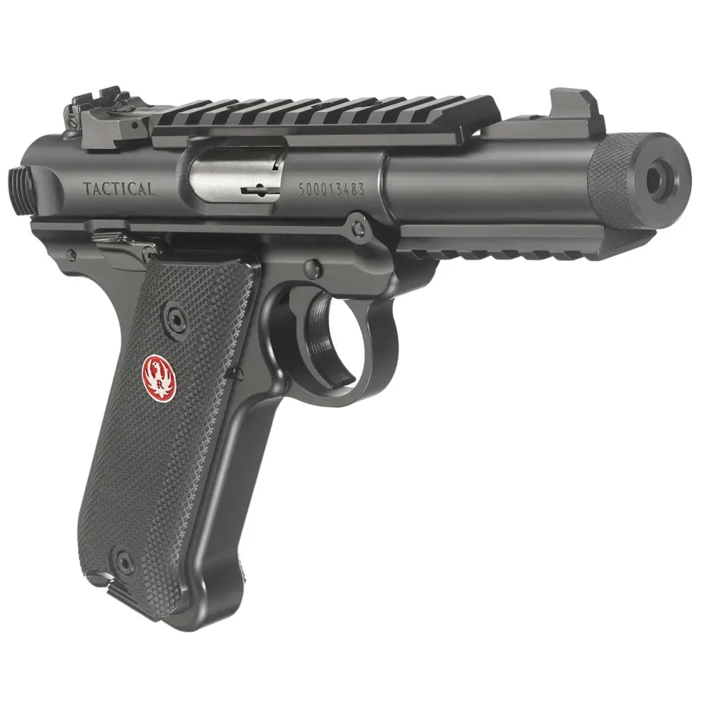 RUGER MRK IV TAC 22LR 4.4″ BLUED BLK GRP ADJ SGHT 10RD