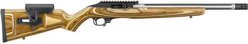 RUGER 10/22 COMP 22LR RIFLE 16.1″ NATRL BRN LAM STOCK/STAINLESS 10RD