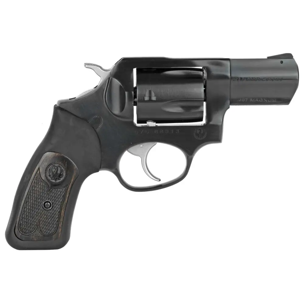 RUGER SP101 357MAG REV 2.25″ BLUED, CSHND RBR WOOD GRP