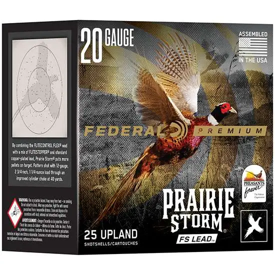FEDERAL 20GA 2-3/4″ MAX 1OZ 6 SHOT FS LEAD 25 RD/BX 10 BX/CS