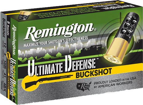 REMINGTON ULTIMATE DEFENSE – 12GA 3″ #4 BUCK 5RD 20BX/CS