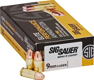 SIG AMMO 9MM 124GR FMJ 50RD – 10BX/CS