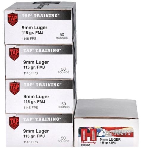HORNADY 9MM 115GR XTP AND 9MM – 115GR TAP TRAINING