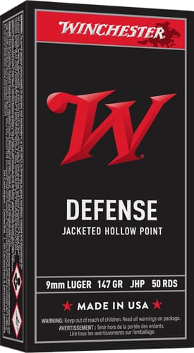 WINCHESTER DEFENSE 9MM LUGER – 147GR JHP 50RD 10BX/CS