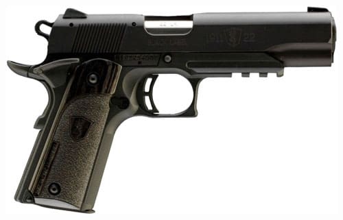 BROWNING 1911-22 BLACK LABEL – 22LR 4.25″FS W/ RAIL BLK/LAM*