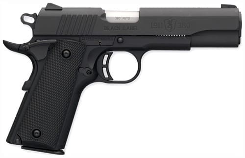 BROWNING 1911-380 BLACK LABEL – 380ACP 4.25″FS 8RD BLK/SYN