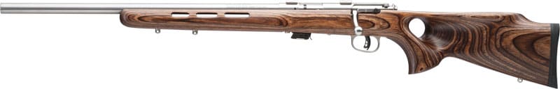 SAVAGE MARK II-BTVLSS 22LR LH – 21″ HB SS/BRN LAMINATE T-HOLE