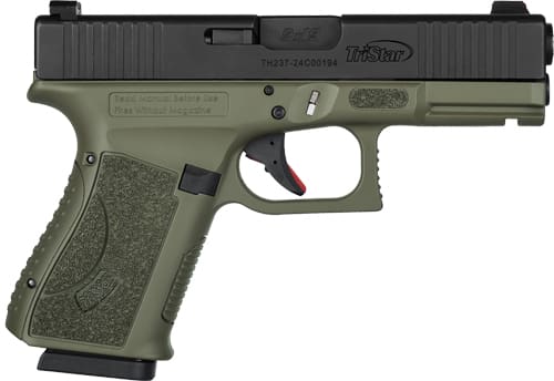 TRISTAR APOC 9MM 15RND ODG – BLACK W/FIBER OPTIC SIGHTS