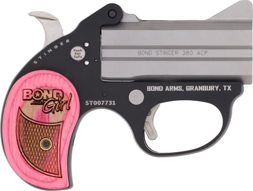BOND ARMS GIRL STINGER 380ACP – 3″ BBL STAINLESS PIND WOOD GRP