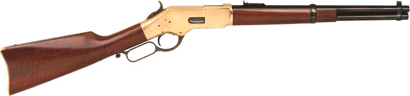 CIMARRON 1866 YELLOWBOY 44/40 – 16″ BRASS/BLUED WALNUT
