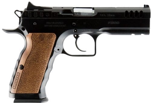 TANFOGLIO STOCK I 9MM 4.5″ – 17RD BLACK WOOD GRIPS