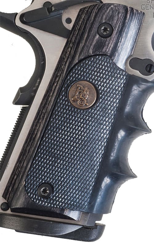 PACHMAYR LAMINATED WOOD GRIPS – 1911 CHARCOAL SILVERTONE