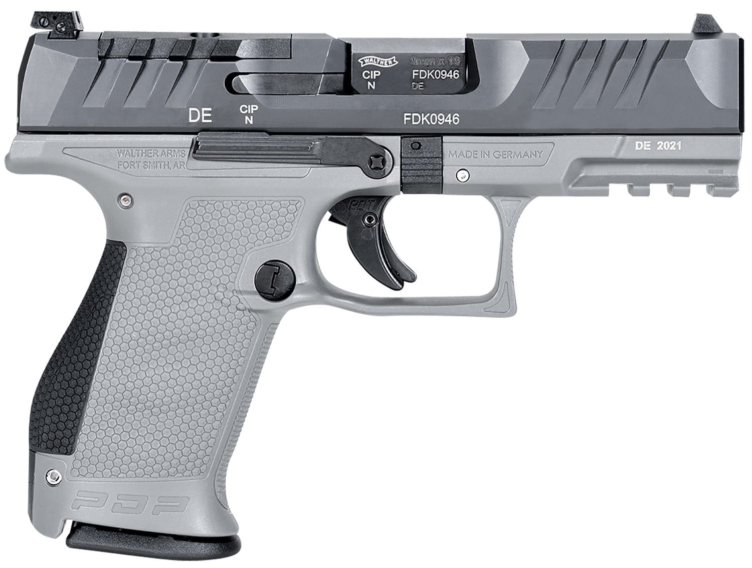 WALTHER PDP 9MM CMPCT 4″ PSTL GRY/BLK 2-15RD MAGS