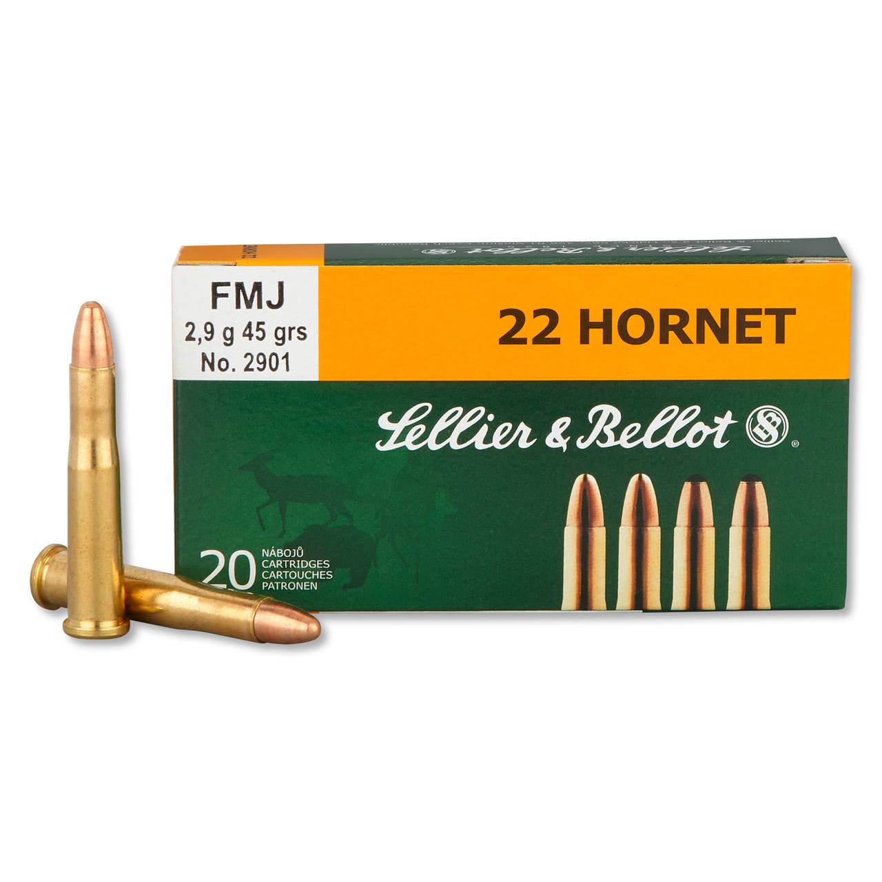SELLIER & BELLOT 22 HORNET 45GR FMJ 20RD BOX 90 BOXES PER CASE