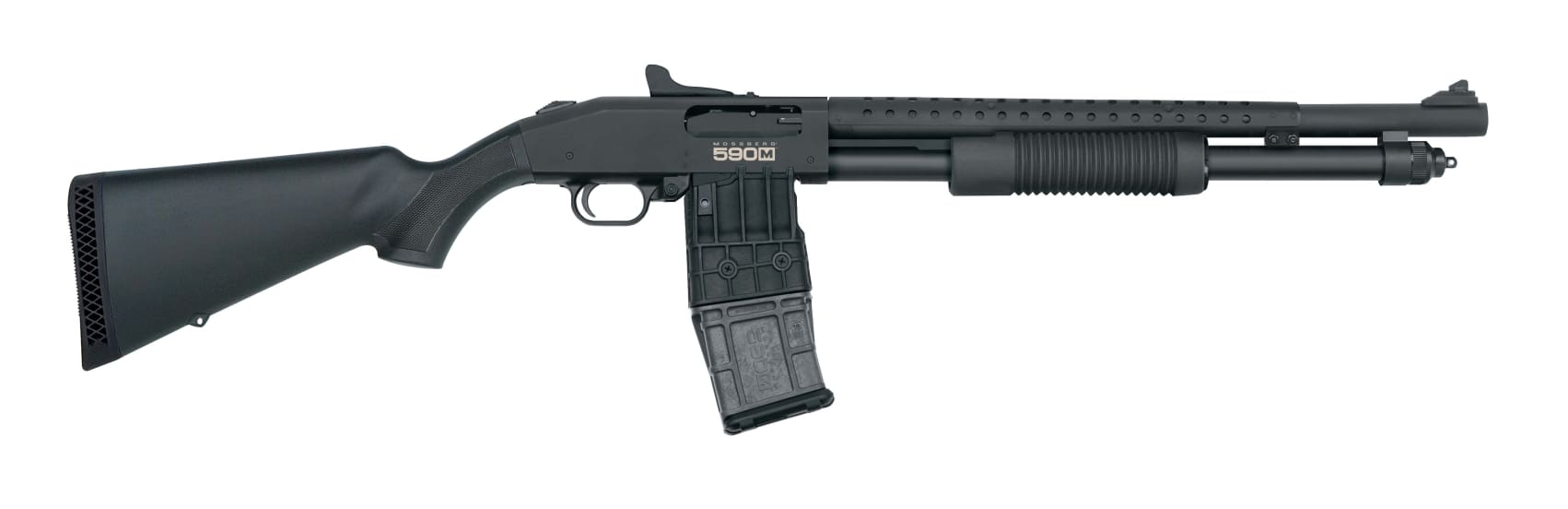 MOSSBERG 590M MAG FED 12GA SHTGN 10+1 18.5″ W/ HEAT SHIELD