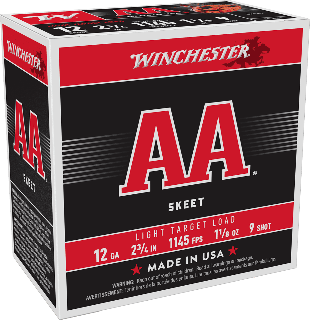 WINCHESTER AA LIGHT TARGET 12GA 2-3/4″ 1-1/8OZ #9 25RD BX 250RD CASE