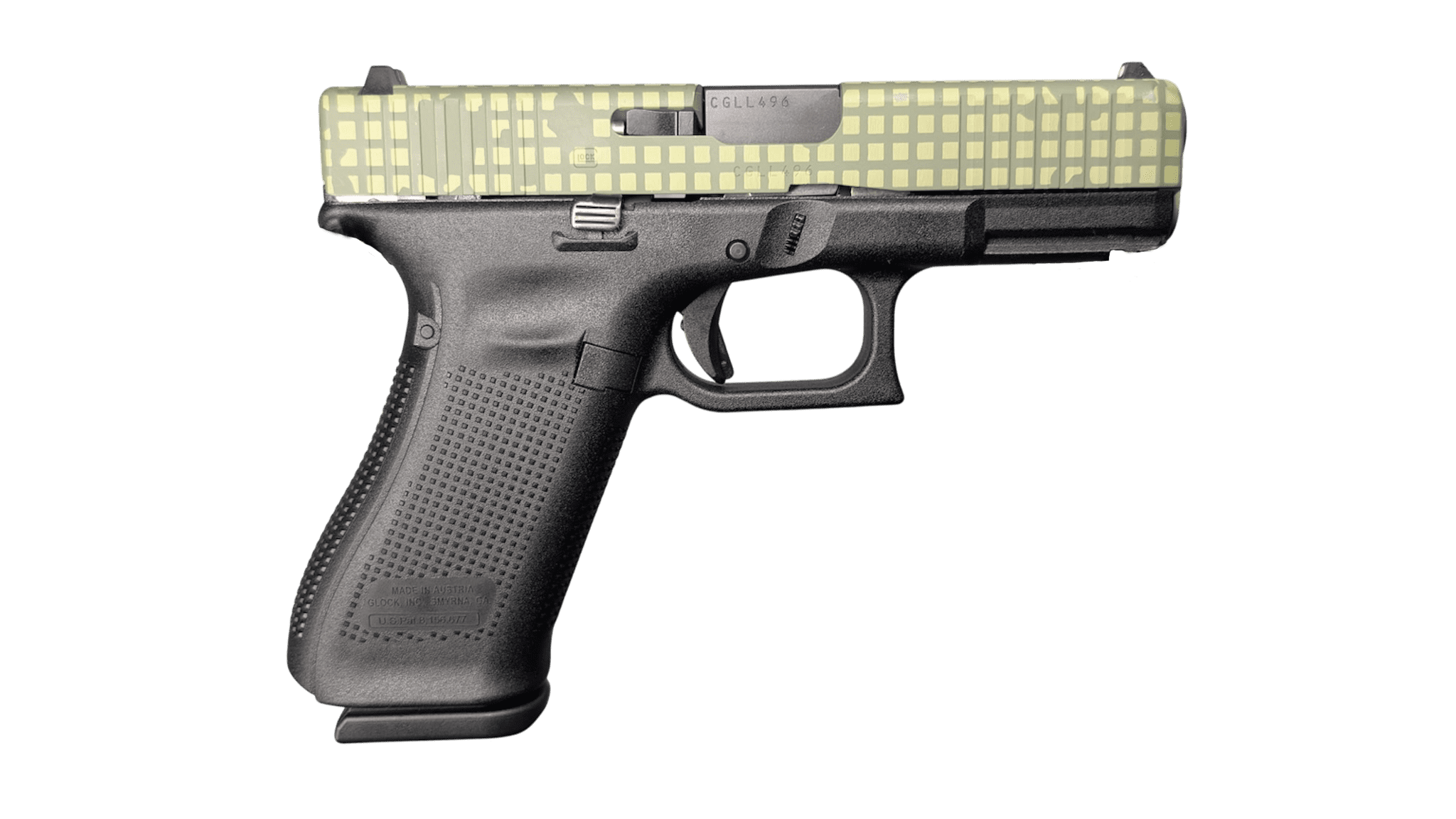 GLOCK 45 V DNC 9MM PISTOL 4″ BLACK-BLK/GRN SLIDE FXD 3-17RD MAGS