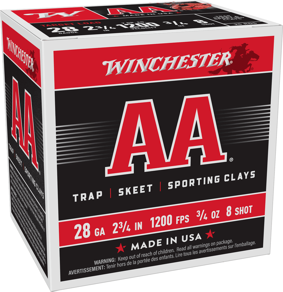 WINCHESTER AA 28GA 2-3/4″ 3/4OZ #8 25RD BOX 250RD CASE