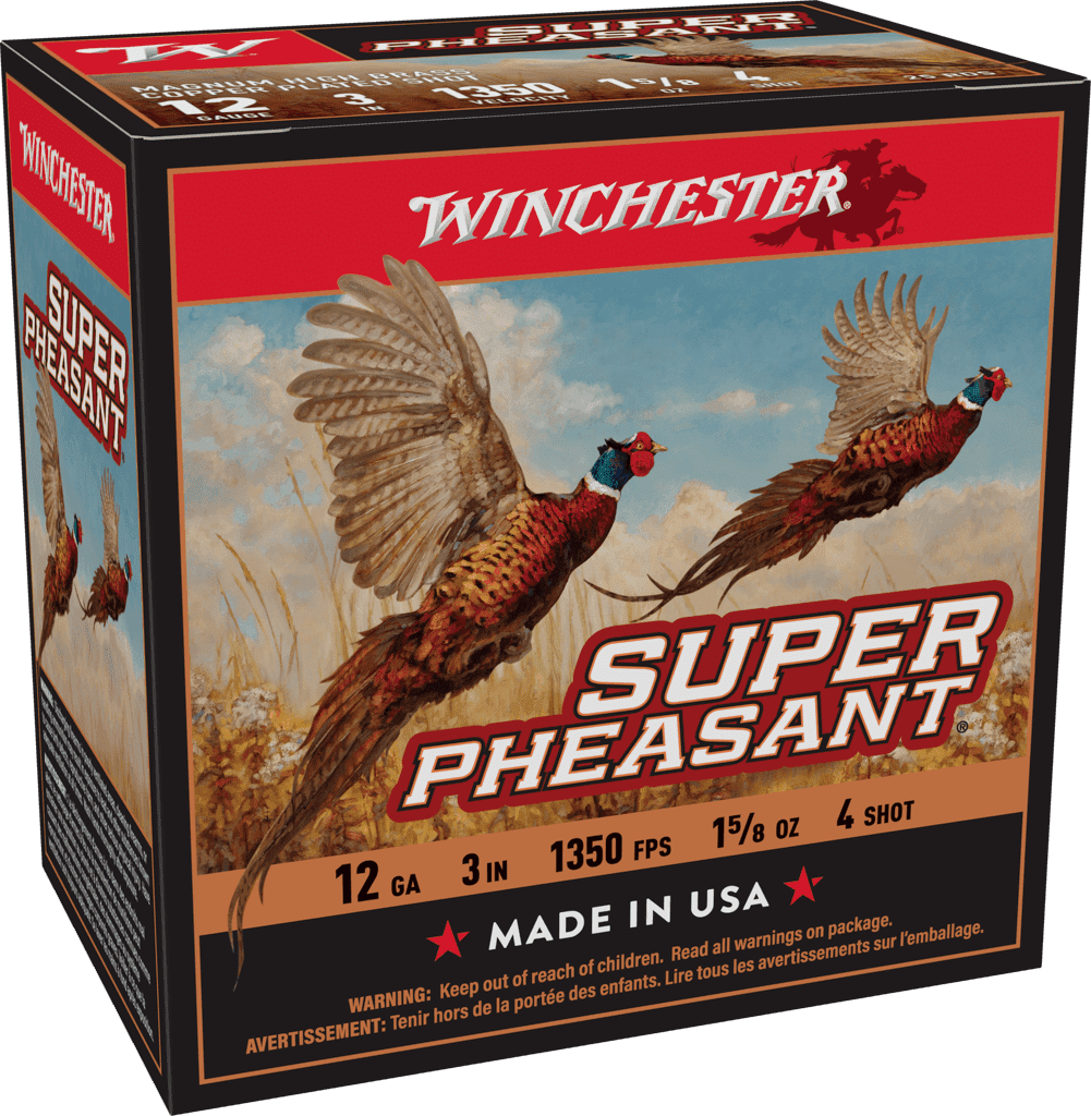 WINCHESTER SUPER PHEASANT MAGNUM H.V. 12GA 3″ #4 1-5/8″ 25RD BX 250RD CASE