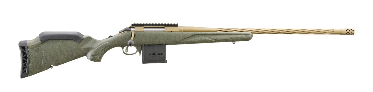 RUGER AMERICAN G2 PRED RFL 308WIN 22″ T.B. SPIRAL BBL, GRN SPLTR,BRNT BRNZ 3RD