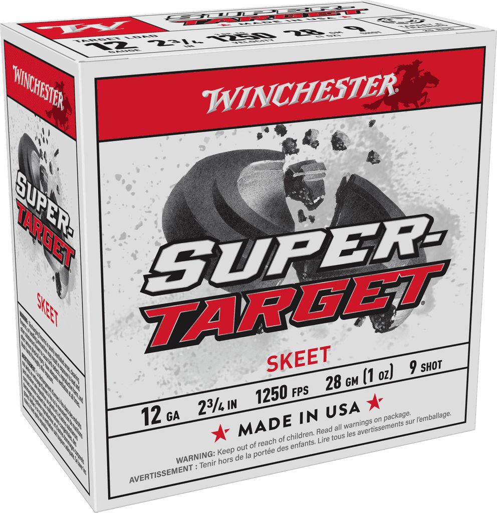 WINCHESTER SUPER TARGET 12GA 2-3/4″ #9 1OZ 1250FPS 25RDS BX 250RD CASE