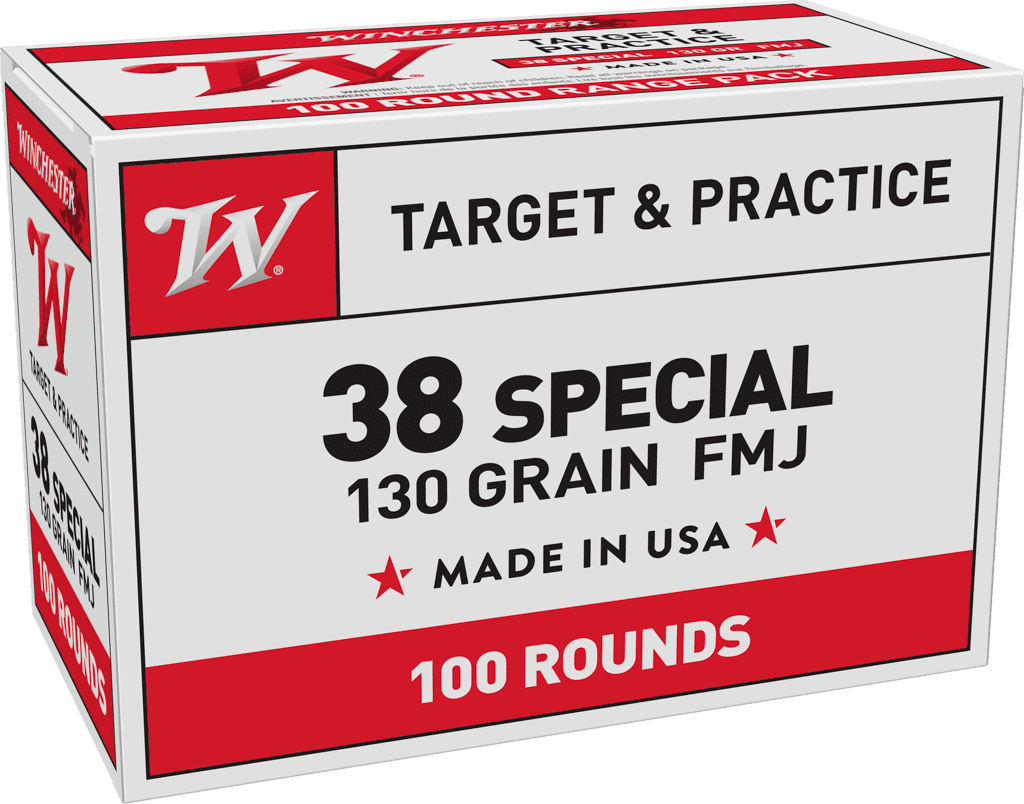 WINCHESTER USA 38SPL 130GR FMJ 100RD BX