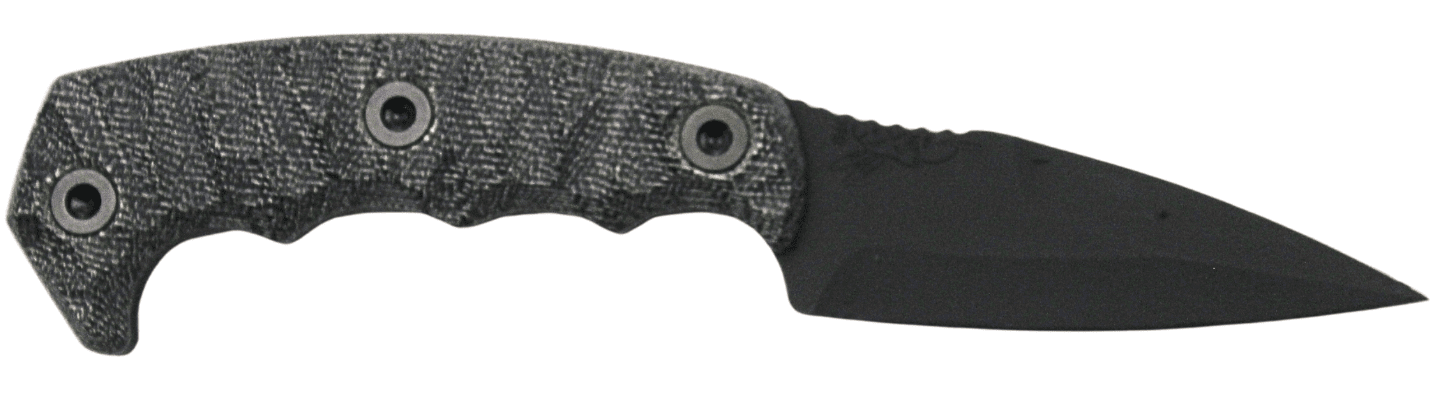 HALF FACE BLADES HUMINT 3″ BLADE, 8″OA, CPM S45VN STEEL, ARMOR BLK, GRY MICARTA GRIP