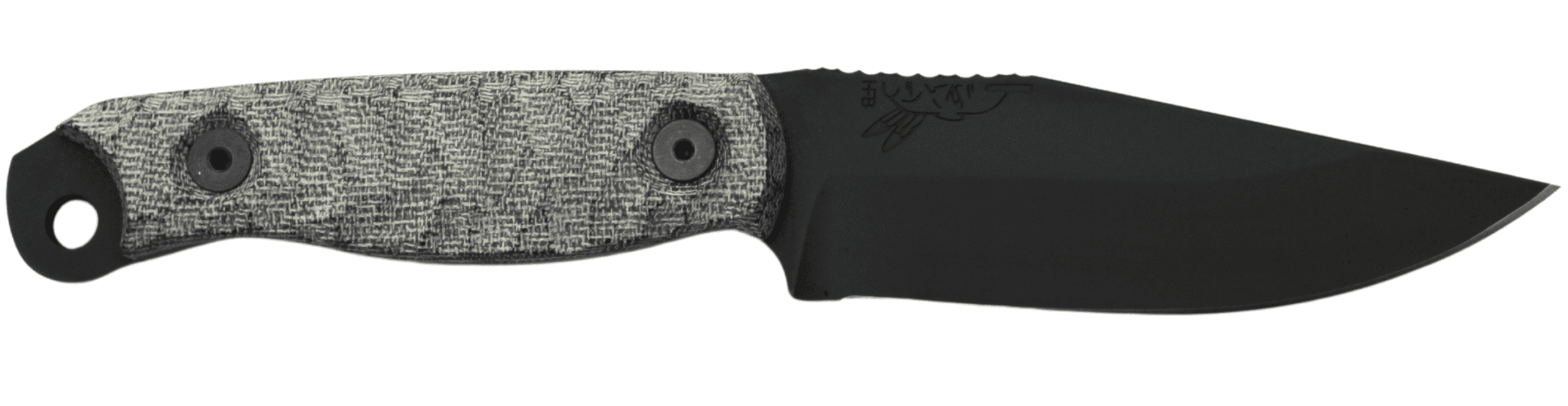 HALF FACE BLADES CROW SCALPER 4″ BLADE, 8.3″OA, S45VN STEEL, ARMORY BLK, GRAY MICARTA GRIP