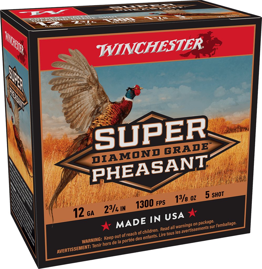 WINCHESTER SUPER PHEASANT DIAMOND GRADE 12 GA 2-3/4″ #5 1-3/8 OZ 25 RD/BX 10 BX/CS