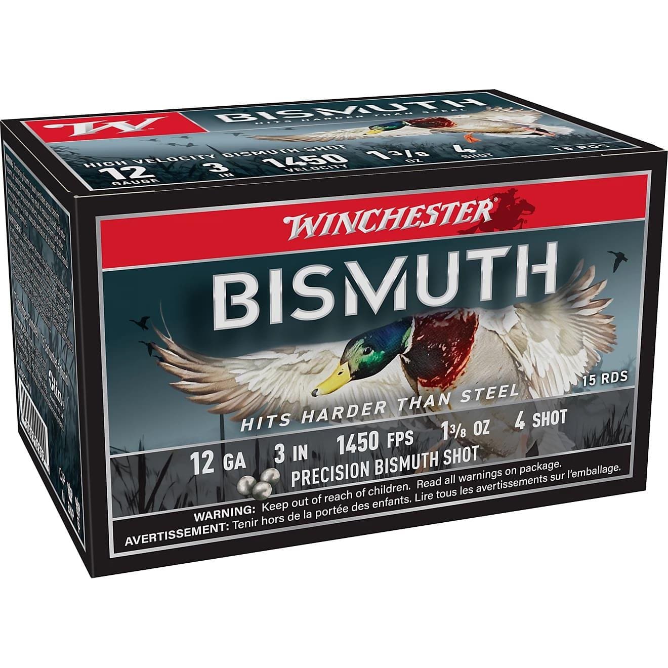WINCHESTER BISMUTH 12 GA 3″ #4  1-3/8OZ 15 RD/BX 10 BX/CS