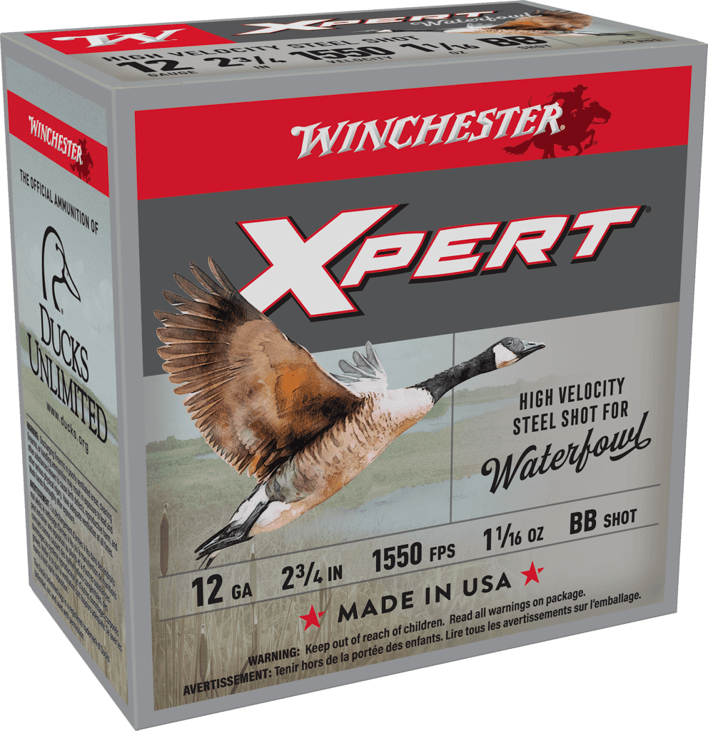 WINCHESTER SUPER X XPERT 12 GA 2-3/4″ BB HV STEEL  1-1/16 OZ 25 RD/BX 10 BX/CS