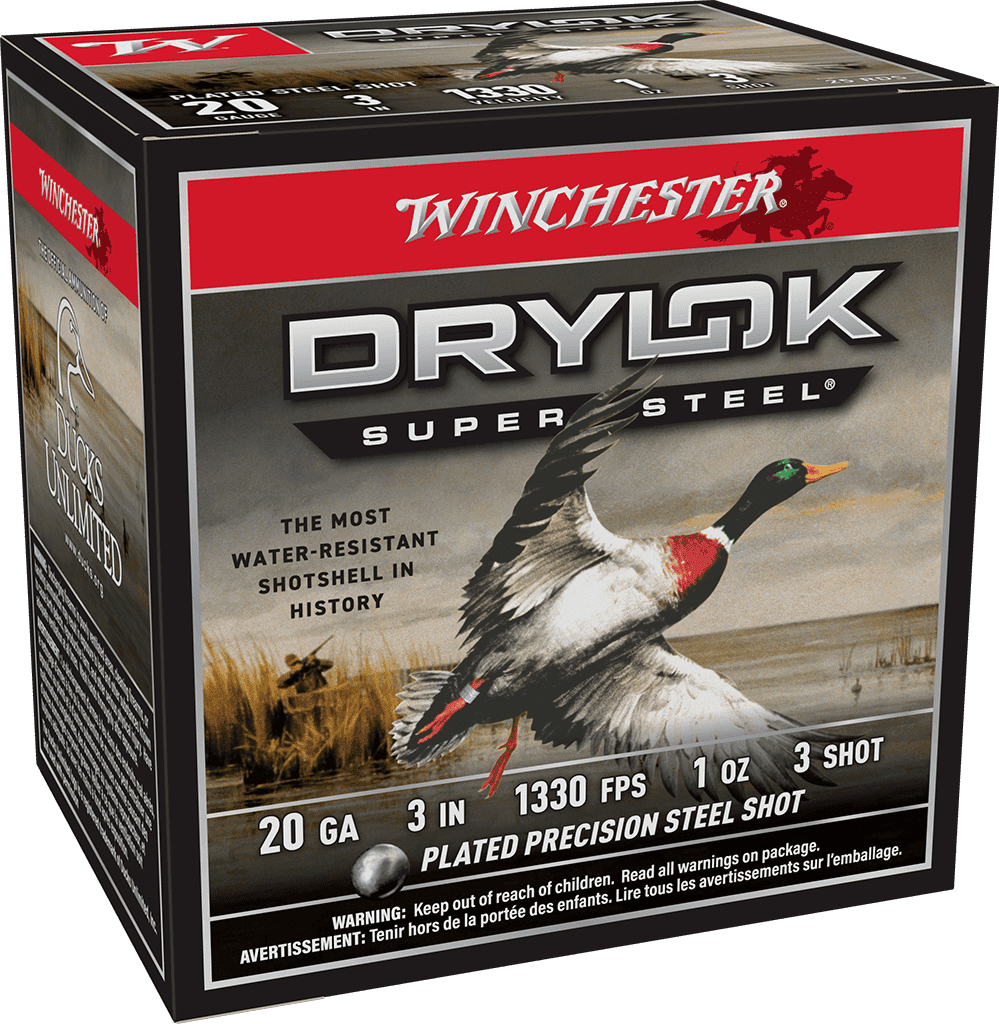 WINCHESTER DRYLOK STEEL 20G 3″ 1OZ #3 SHT 25RD BX 250RD CASE