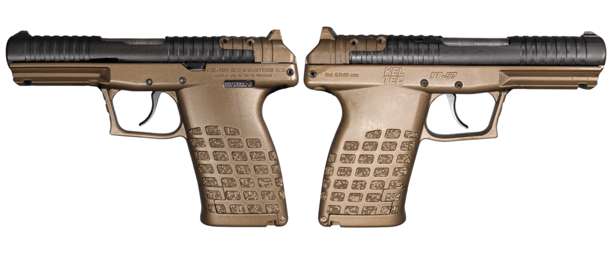 KELTEC PR57 5.7X28 PISTOL 4.64″BBL OPTIC READY, BURNT BRONZE, 20+1, 2-STRIPPER CLIPS