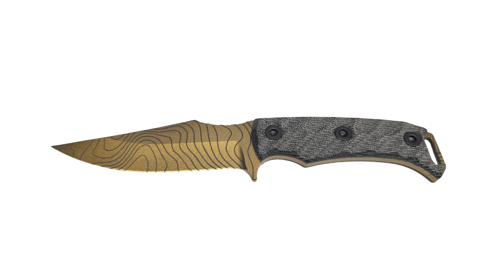 HALF FACE BLADES TOSAHWI GOLD TOPO 4″ BLADE, 8.1″OA, CPM S45VN STEEL, MICARTA GRIP