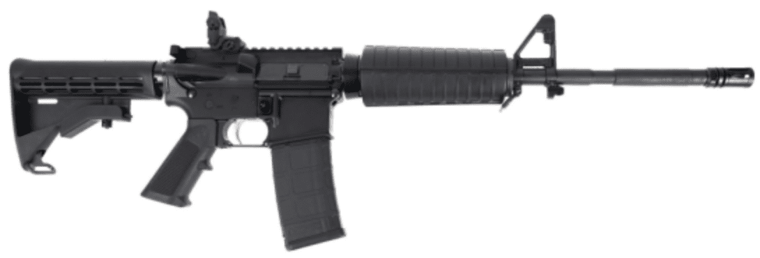 DPMS DR-15 M4 223REM RIFLE 16″ CLASSIC HG, BLACK A2 POST, MAGPUL REAR 1-30RD