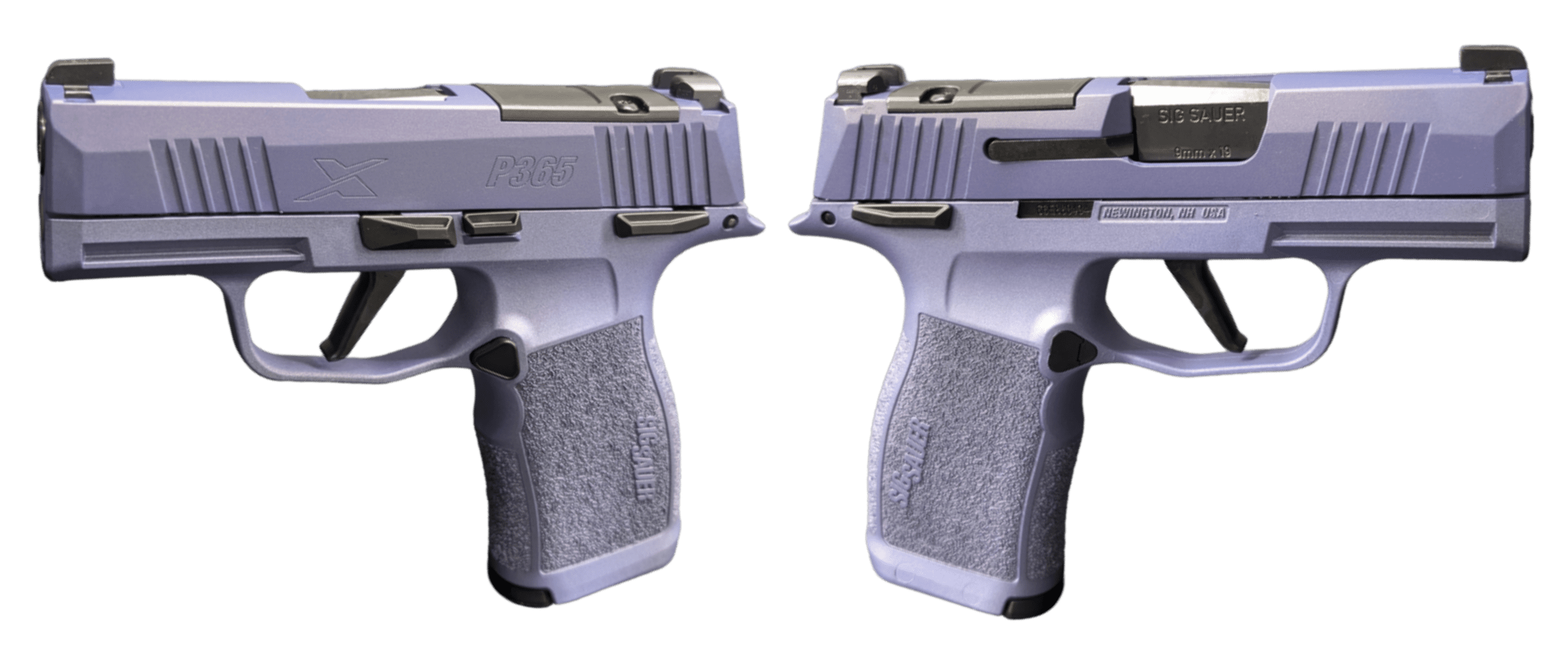 SIG SAUER P365X 2 TONE PURPLE 9MM PSTL 3.10″ 2-12RD OPTIC RDY MANUAL SAFETY