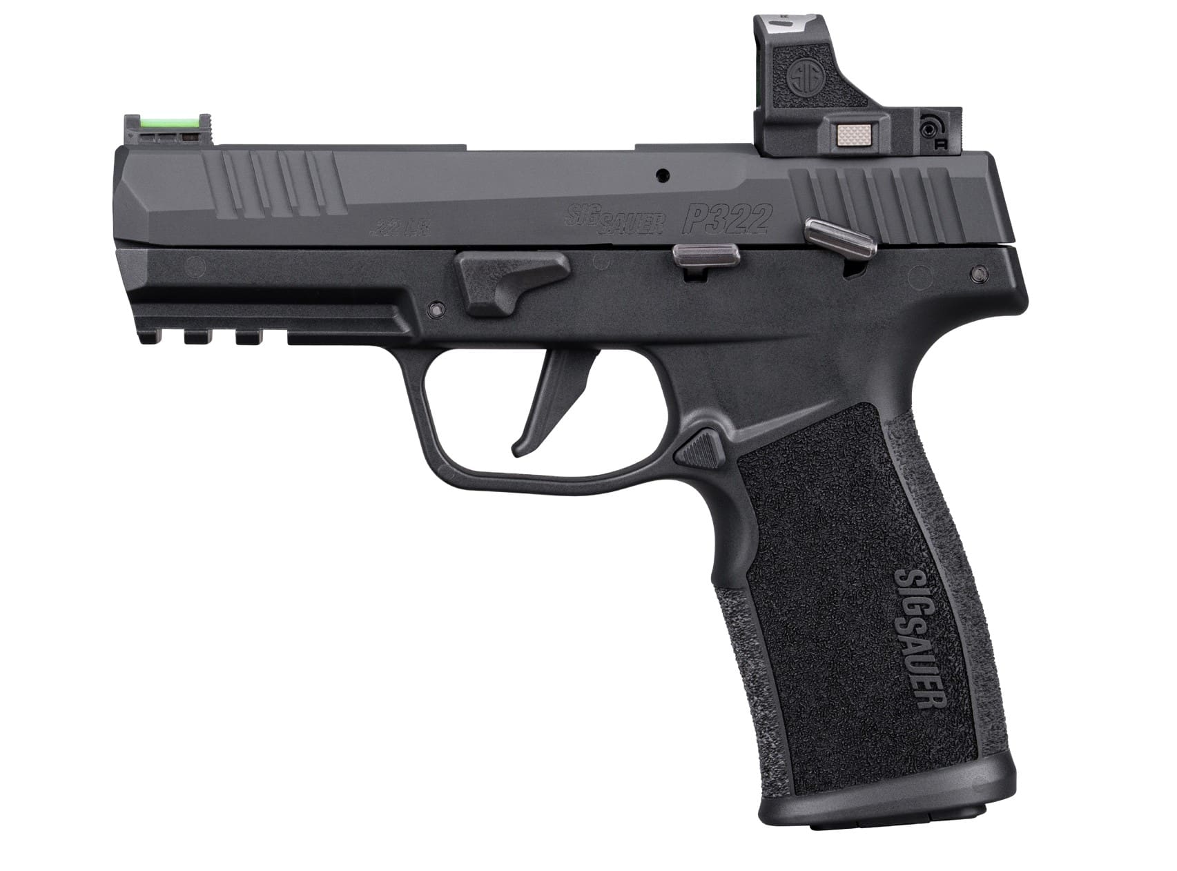 SIG SAUER P322 ROMEO RS 22LR PSTL BLK THRDD BBL, OPTIC RDY, 2-20RD