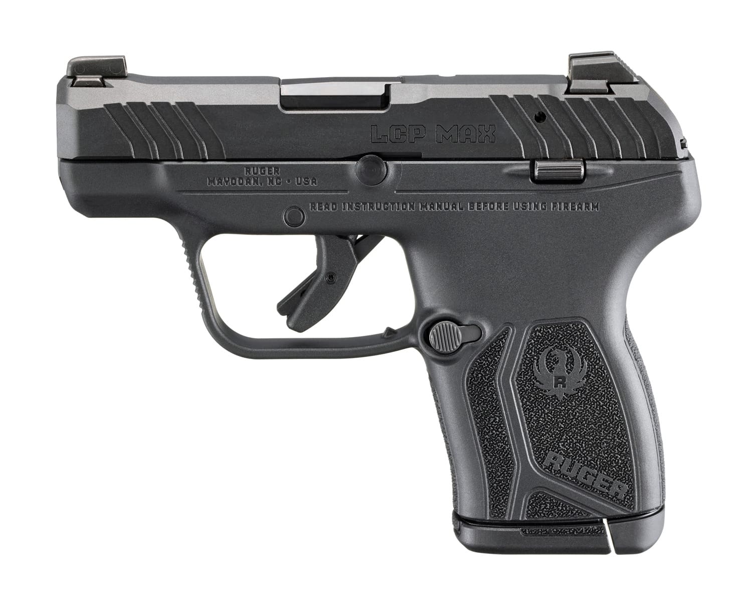 RUGER LCP MAX N.M.S. 380ACP 2.8″ PISTOL BLACK, TRITIUM/WHITE FRONT SIGHT 1-10RD