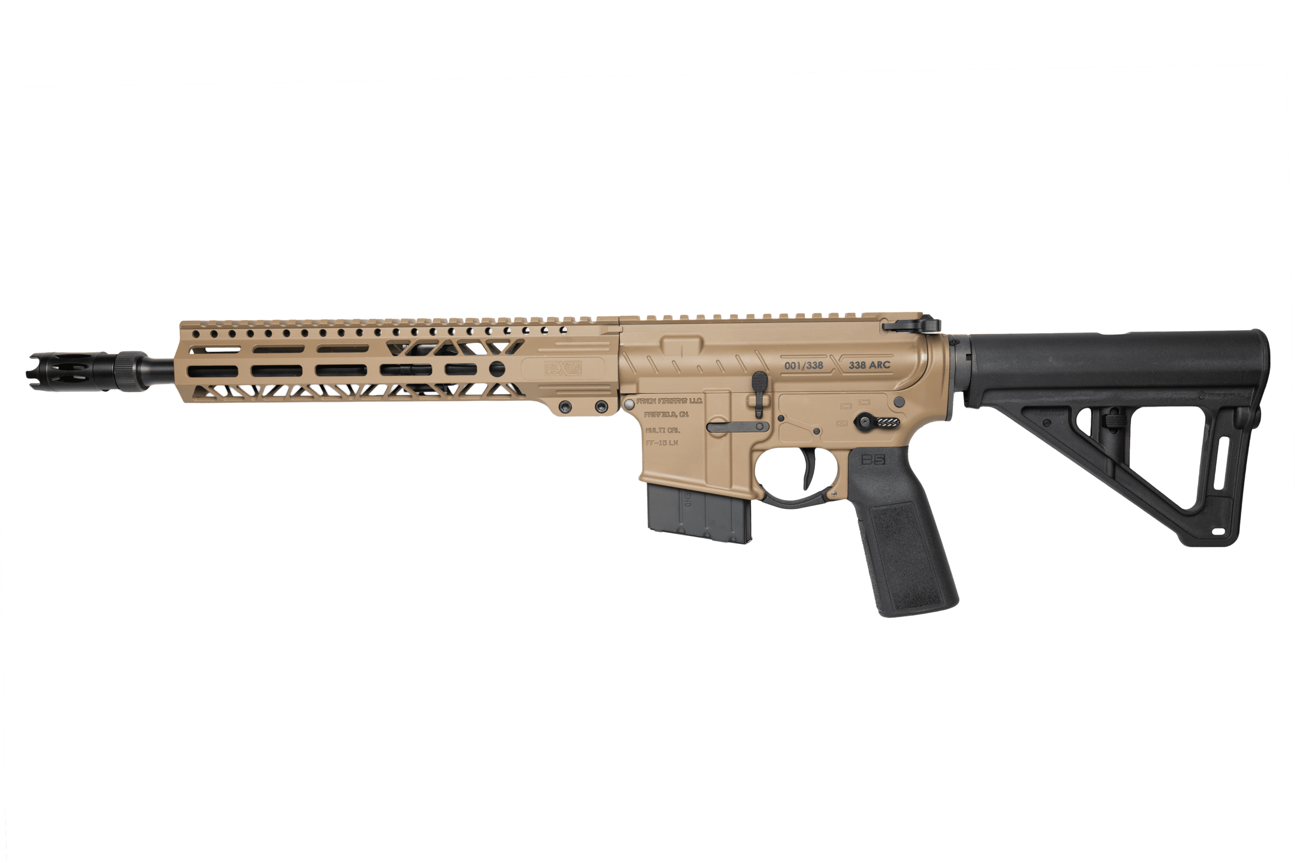 FAXON FIREARMS 338ARC PISTOL 12.5″ FDE, B5 SYSTEMS MAGPUL BRACE