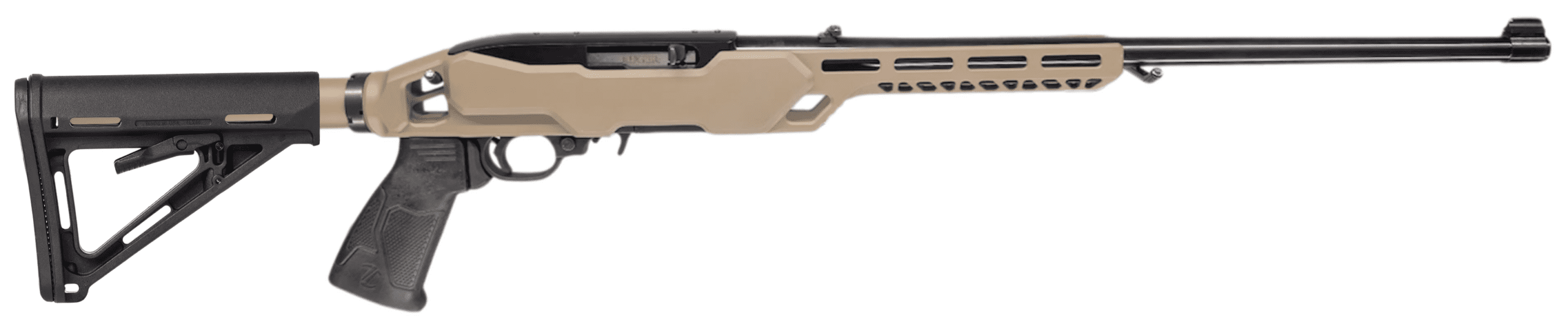 RUGER/TIMBER CREEK ENFORCER 10/22 RIFLE 18.5″ FDE CHASIS MLOK 10RD MAG